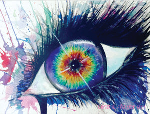 eye watercolor rainbow sticker