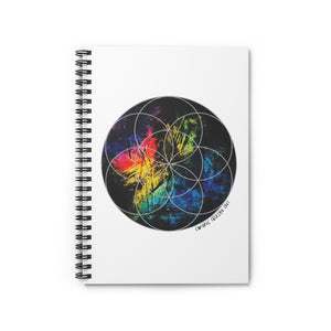 Labradorite Seed of Life Spiral Notebook - Ruled Line