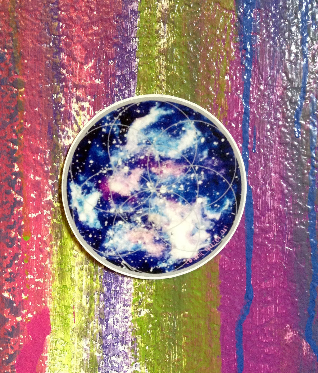 Sacred Geometry Cosmic sticker - Nebula Seed of Life