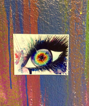 eye watercolor rainbow sticker