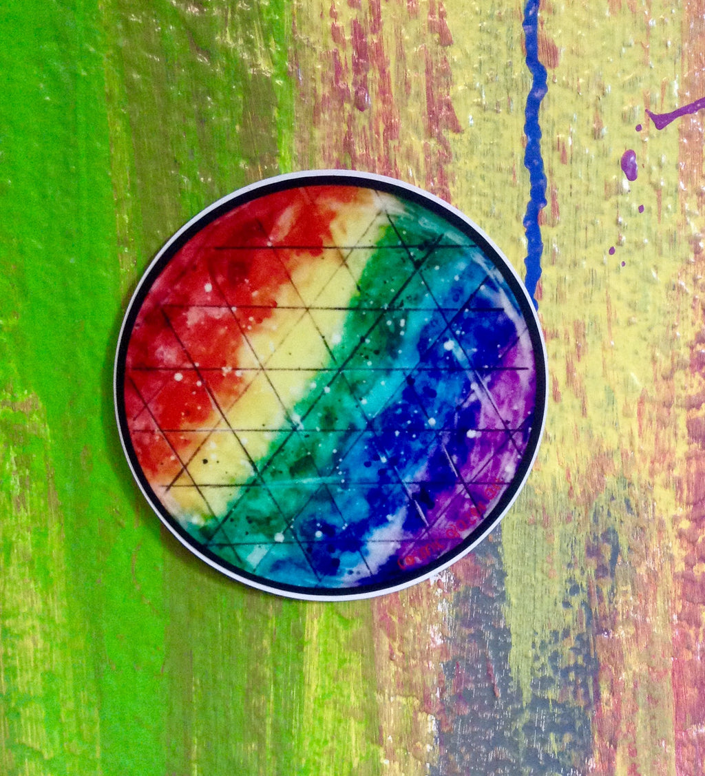 Sacred Geometry Cosmic sticker - Rainbow Prism