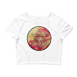 Crop Top Sacred Geometry Metatron sun solar art cosmic t-shirt