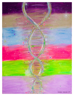 art print Activation cosmic crystalline DNA double helix