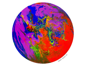 art print Rainbow Paint pour cosmic space psychedelic