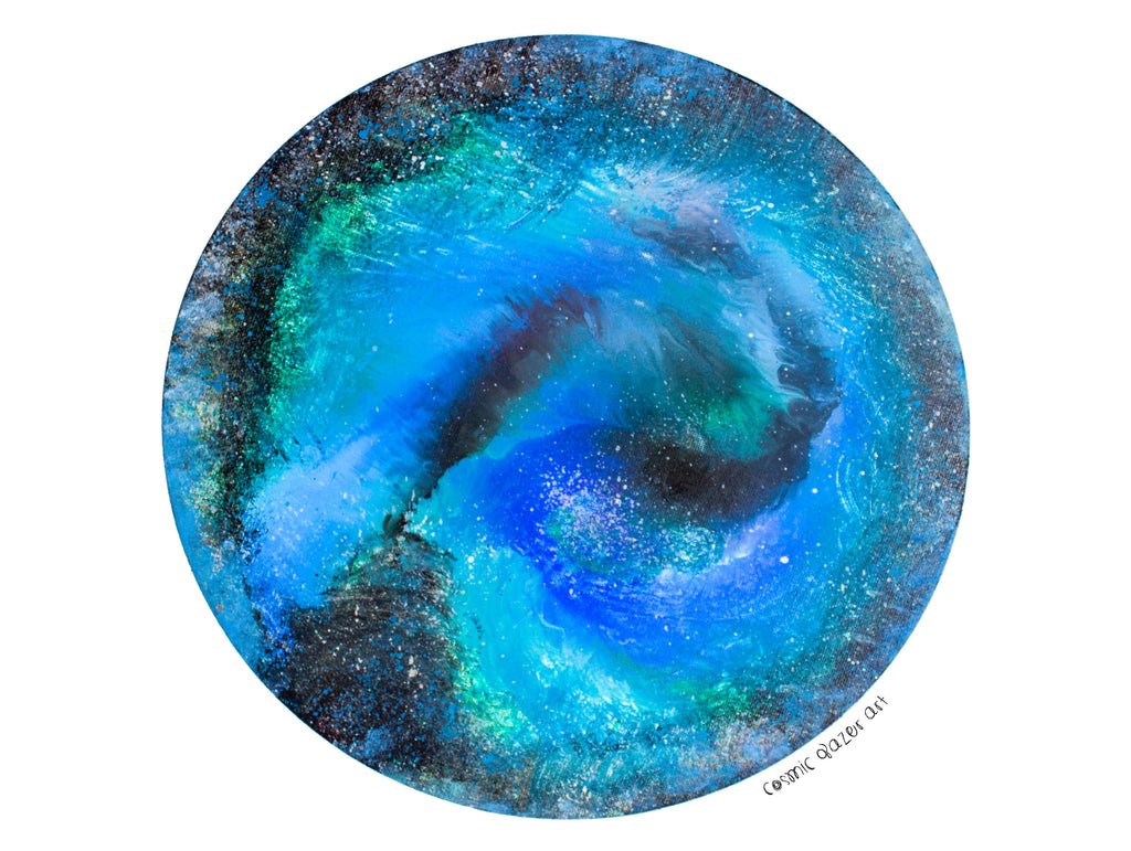 art print Swirl Paint pour cosmic galaxy space psychedelic