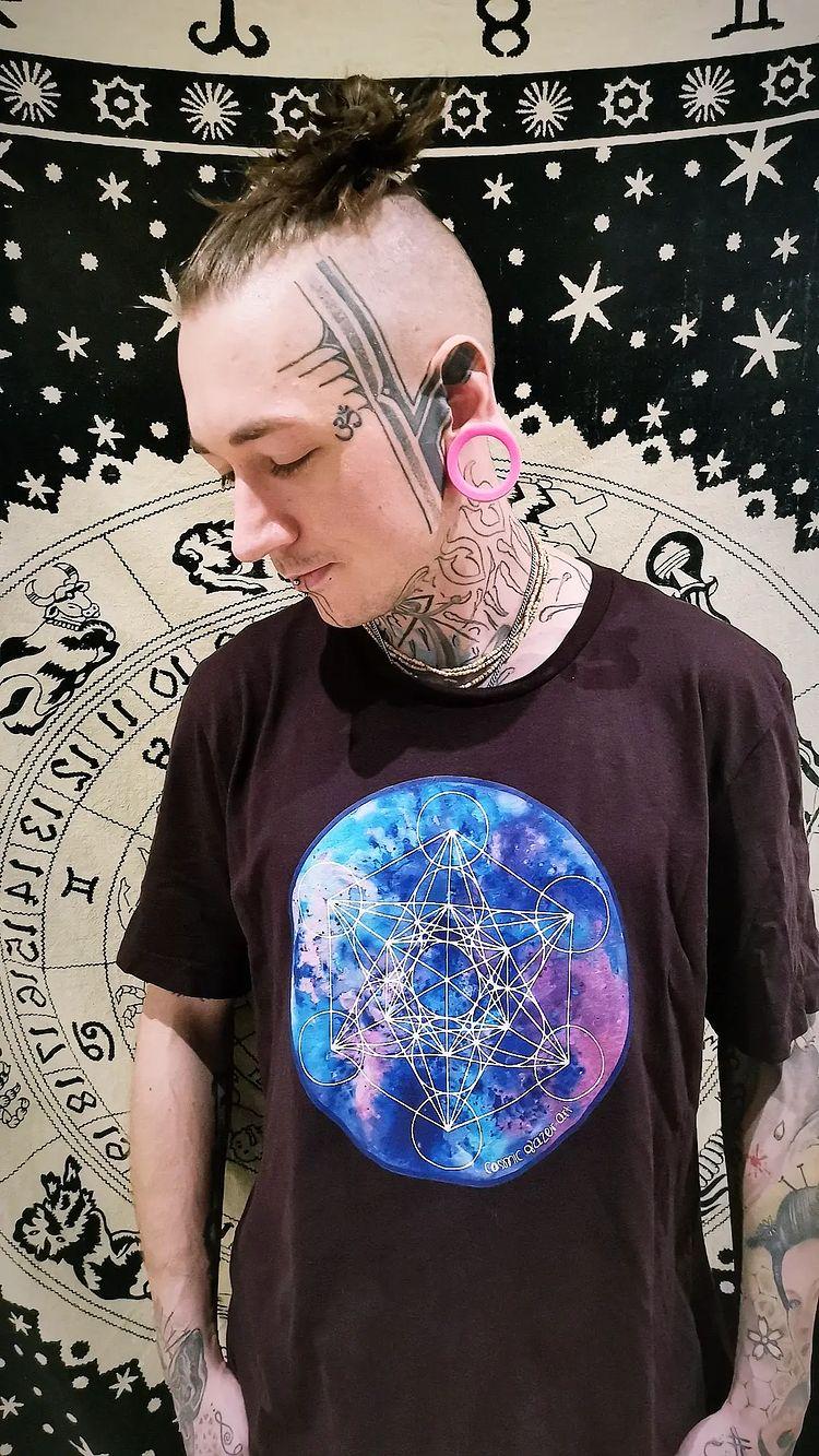 Sacred Geometry Tee shirt Metatron tattoo zenetae cosmic wear
