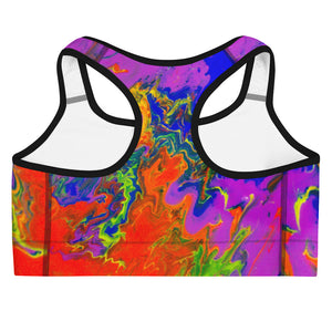 Sports Bra psychedelic paint pour Rainbow cosmic