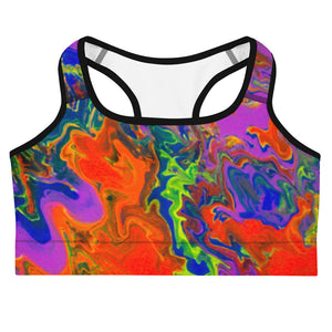 Sports Bra psychedelic paint pour Rainbow cosmic
