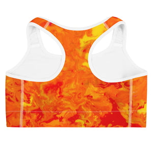 psychedelic paint pour Fire cosmic sports bra
