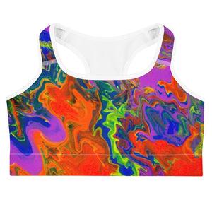 Sports Bra psychedelic paint pour Rainbow cosmic 