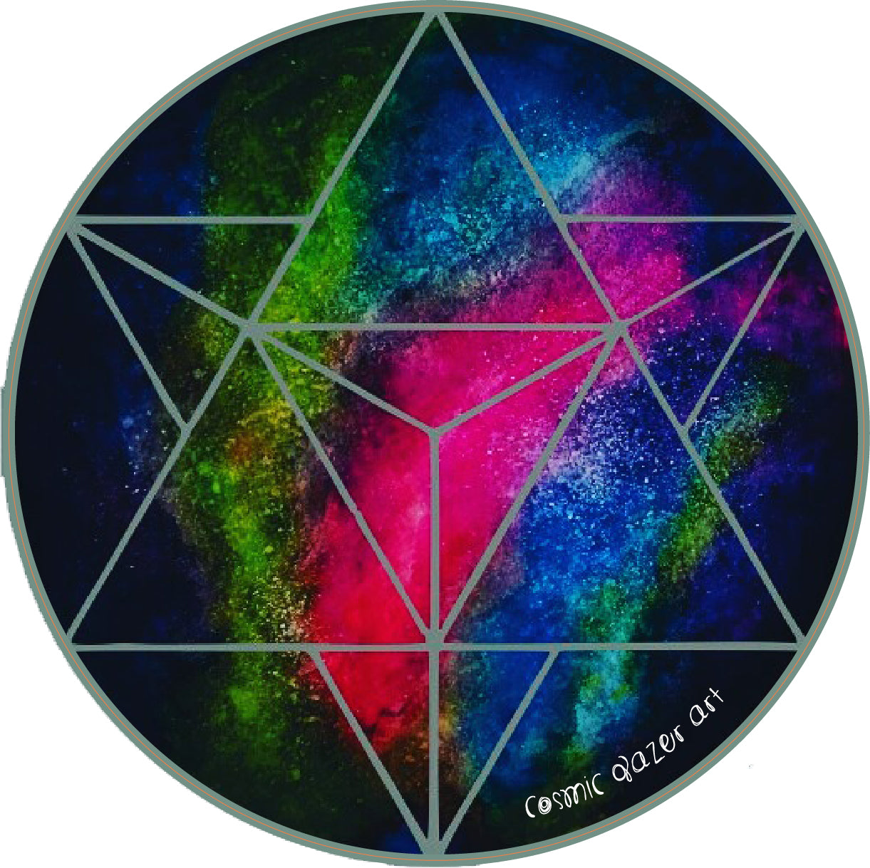 sacred geometry merkabah crystalline sticker
