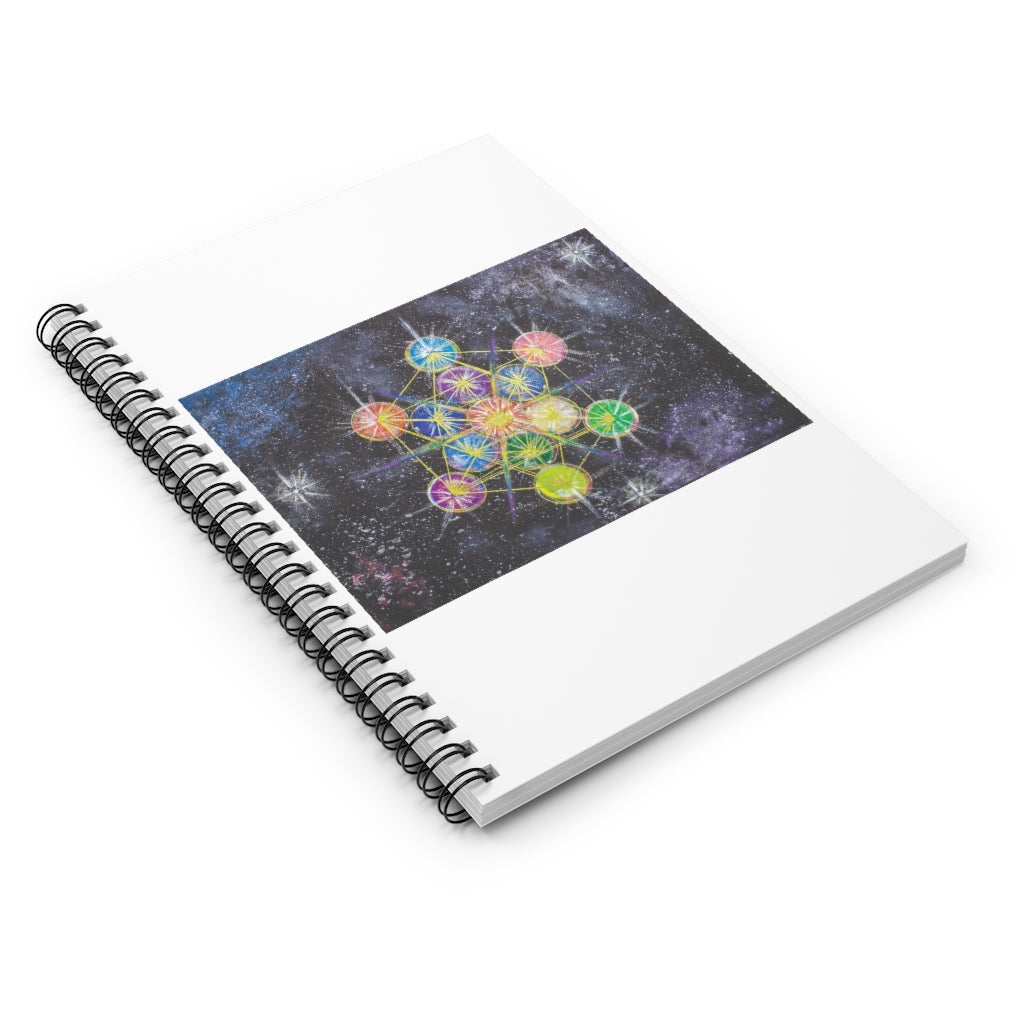 Rainbow Metatron Spiral Notebook - Ruled Line