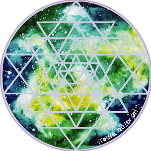 Element Sri Yantra sticker sacred geometry sunproof waterproof watercolor art