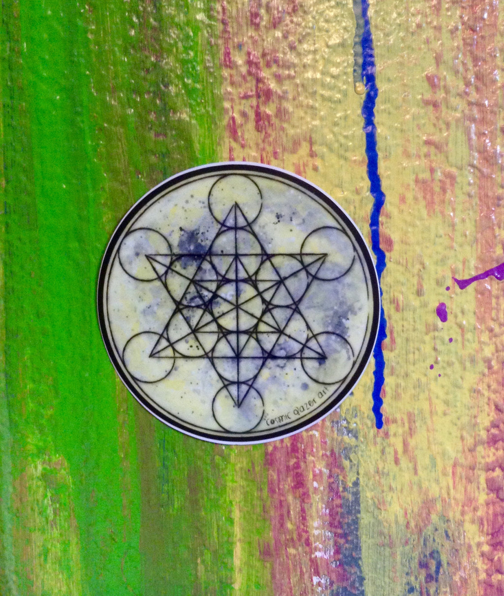 sacred geometry metatron full moon sticker