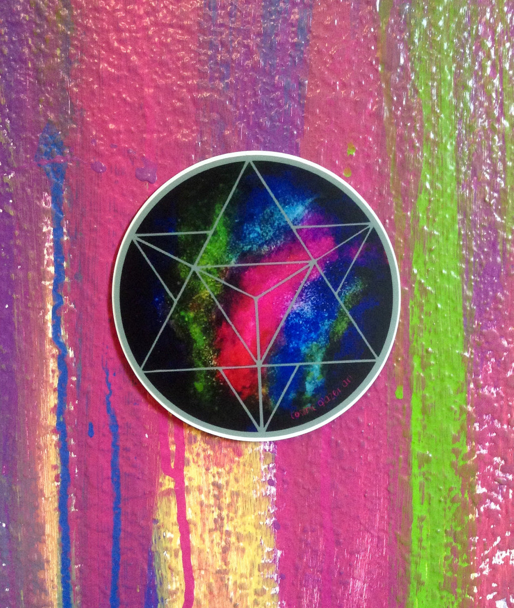 sacred geometry merkabah crystalline sticker