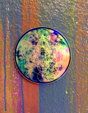 Rainbow Holographic metatron zenetae sticker