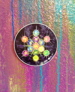 Sacred Geometry Cosmic sticker - Rainbow Metatron