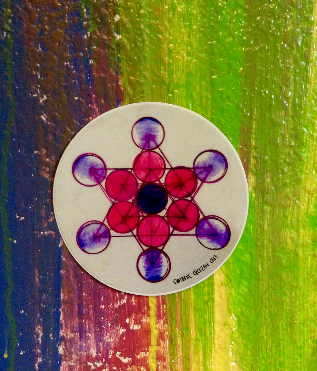 Sacred Geometry Cosmic sticker - Tesla Metatron