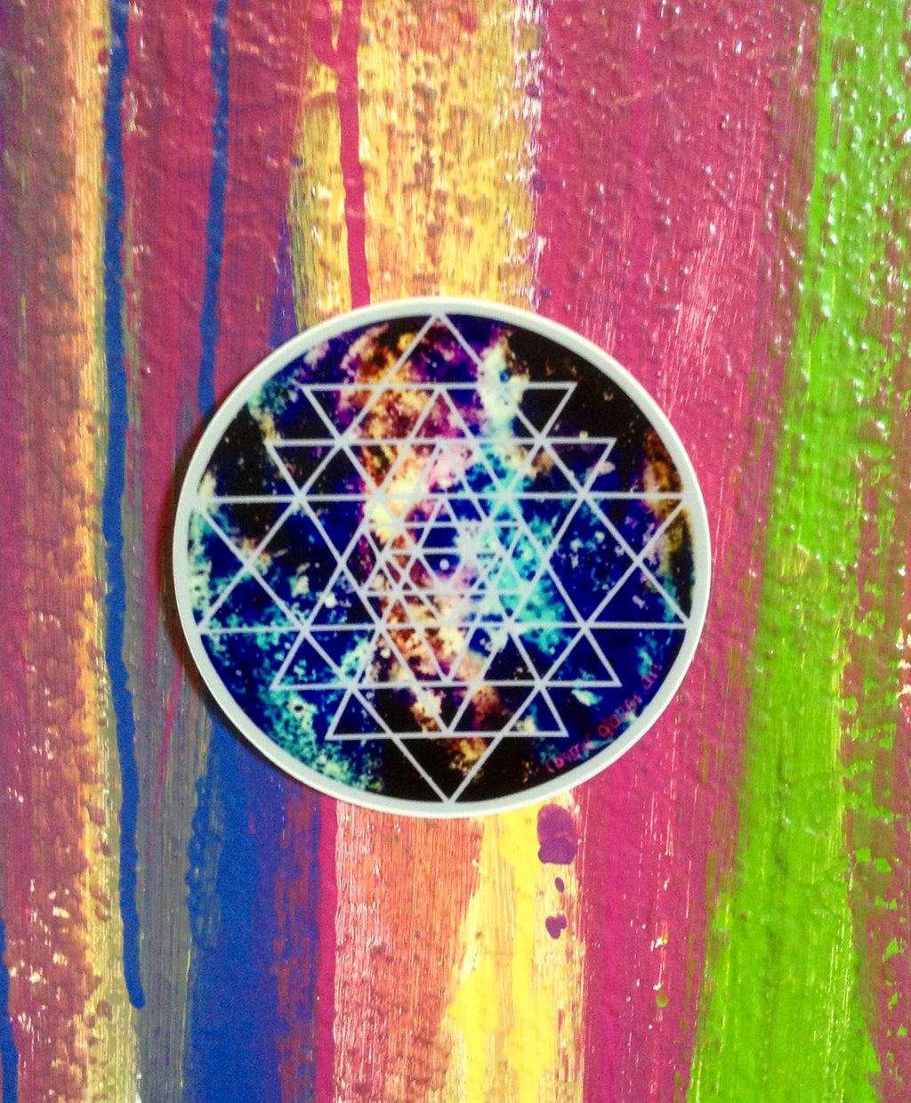 Sacred Geometry Cosmic sticker - Geode Galaxy Sri Yantra