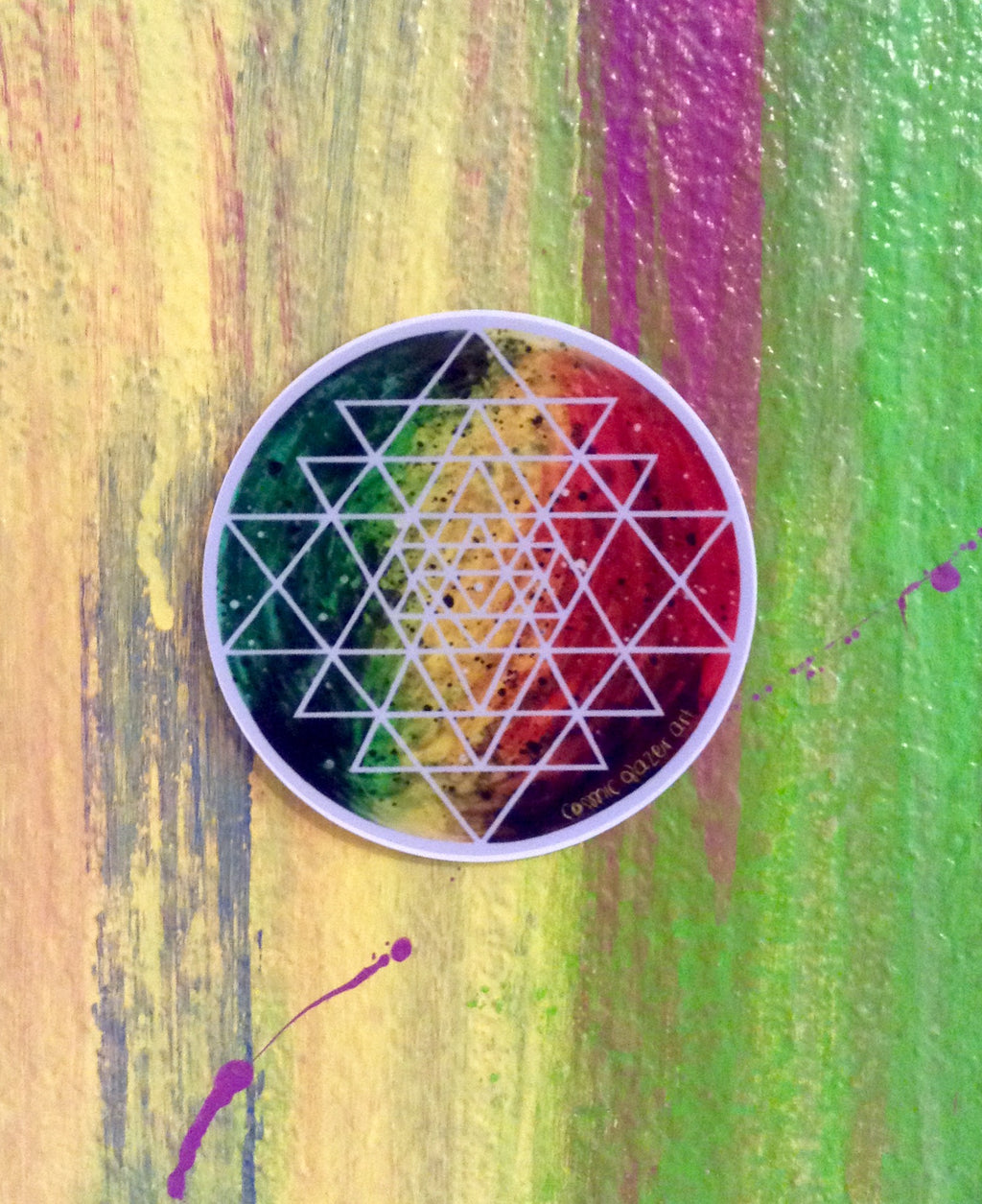 sacred geometry Sri Yantra Rasta reggae cosmic sticker