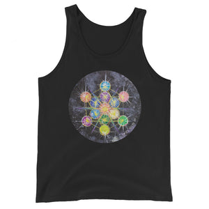 Rainbow Metatron mens tank unisex tank cosmic sacred geometry  wearable art
