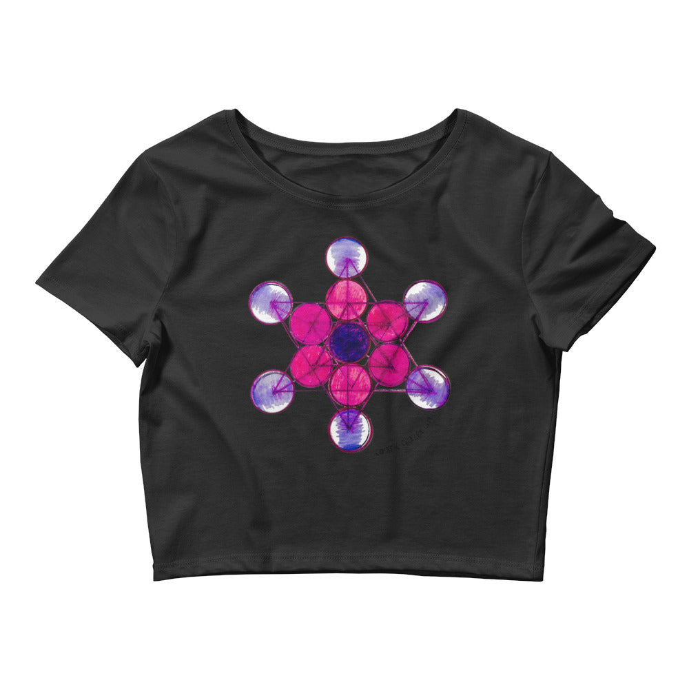 Sacred Geometry Metatron Tesla crop top cosmic t-shirt