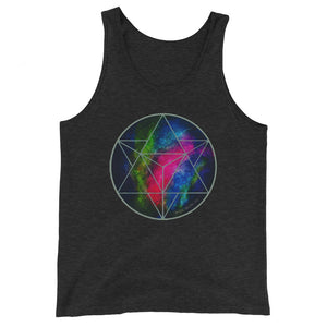 crystalline merkabah mens tank unisex tank cosmic sacred geometry  wearable art
