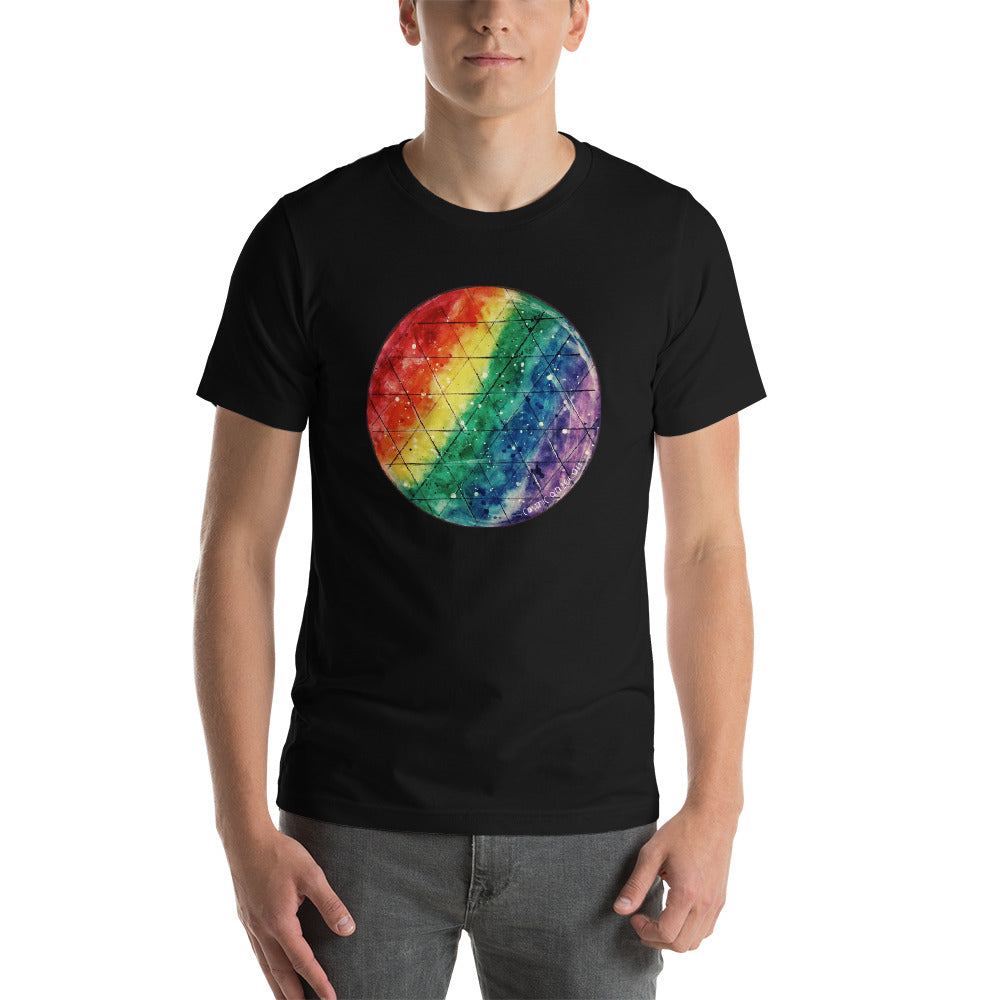 アイドル Rainbow Prism Ms. Flower Tshirts Black Rainbow Prism Cosmic Sacred Geometry Unisex Tee Shirt