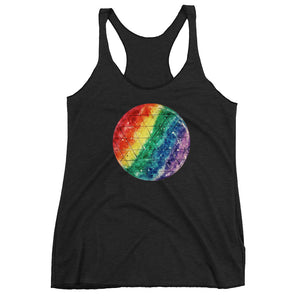 Rainbow Prism womens racerback tank high vibe cosmic sacred geometry shirt wearable art