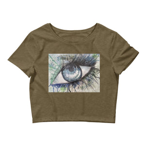 Watercolor Eye Sacred Geometry cosmic shirt crop top