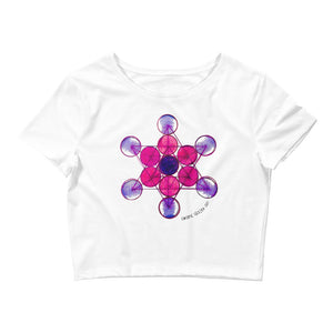Crop Top Sacred Geometry Metatron Tesla cosmic t-shirt