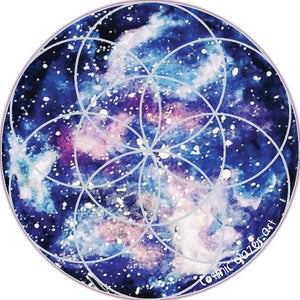 Nebula Seed of Life sticker sacred geometry sunproof waterproof watercolor art