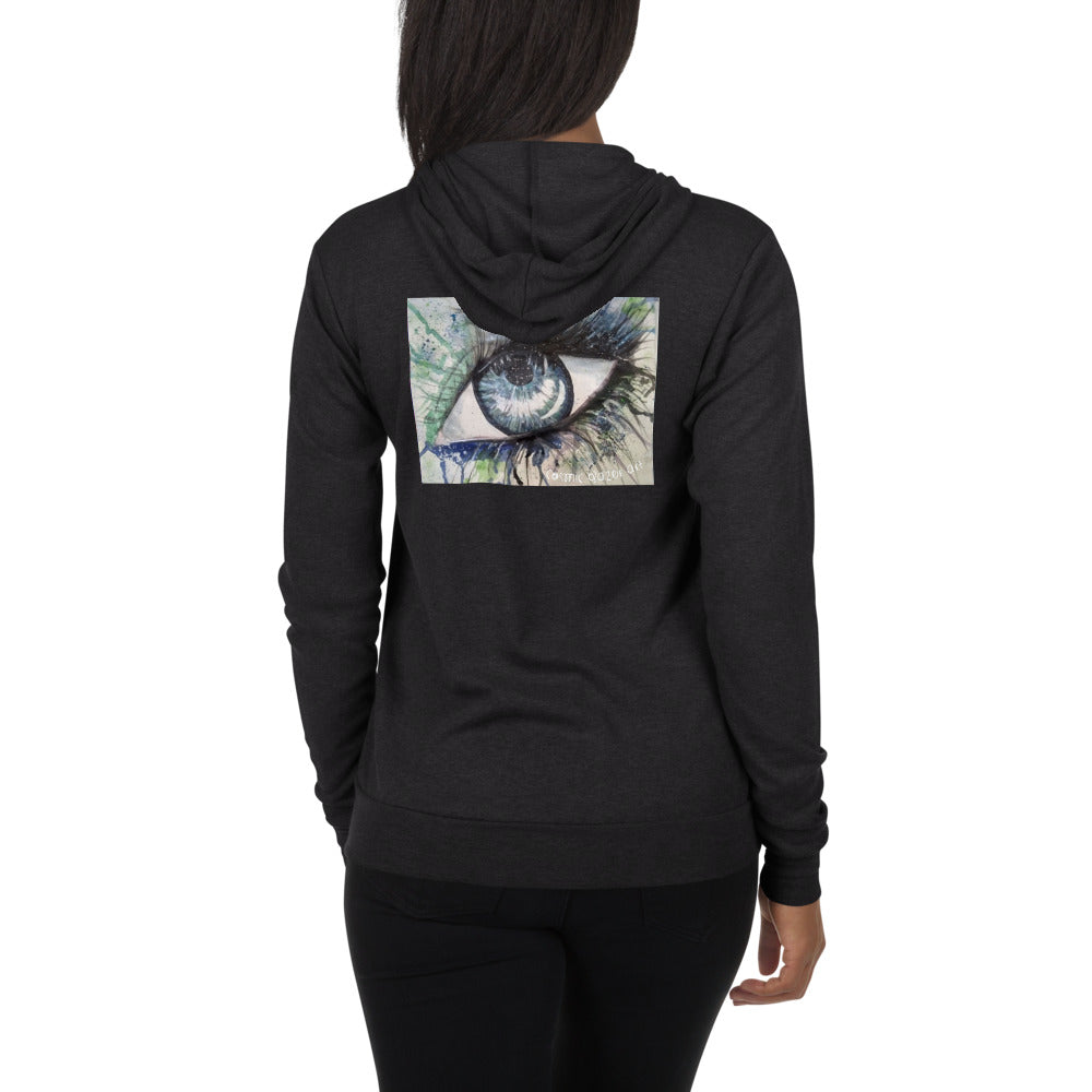 Watercolor Eye II Unisex zip hoodie