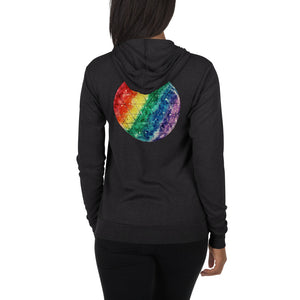 sacred geometry rainbow prism zip hoodie