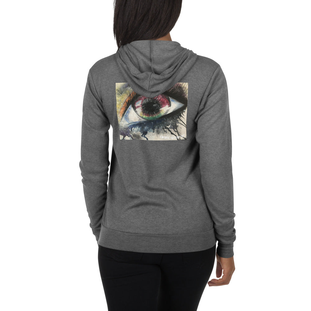 Watercolor Eye I Unisex zip hoodie