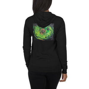 Neon Planet Spiral Unisex zip hoodie