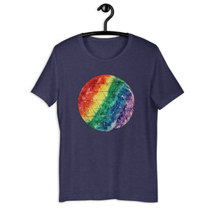 Rainbow Prism Sacred Geometry Tee Shirt cosmic dreadlocks