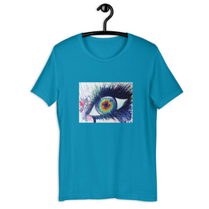 Rainbow Eye tee shirt watercolor art cosmic clothing